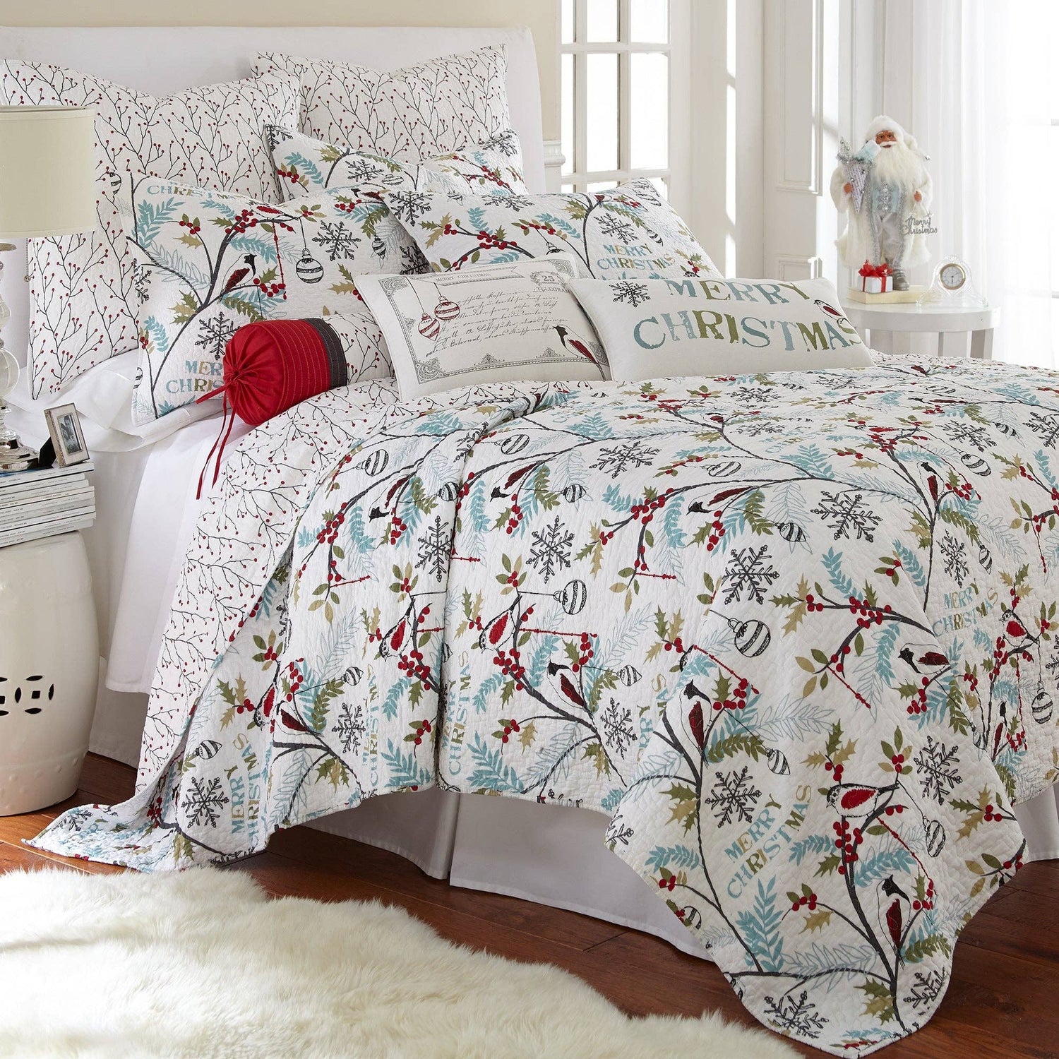 Mistletoe Quilt: Teal / King/Cal King