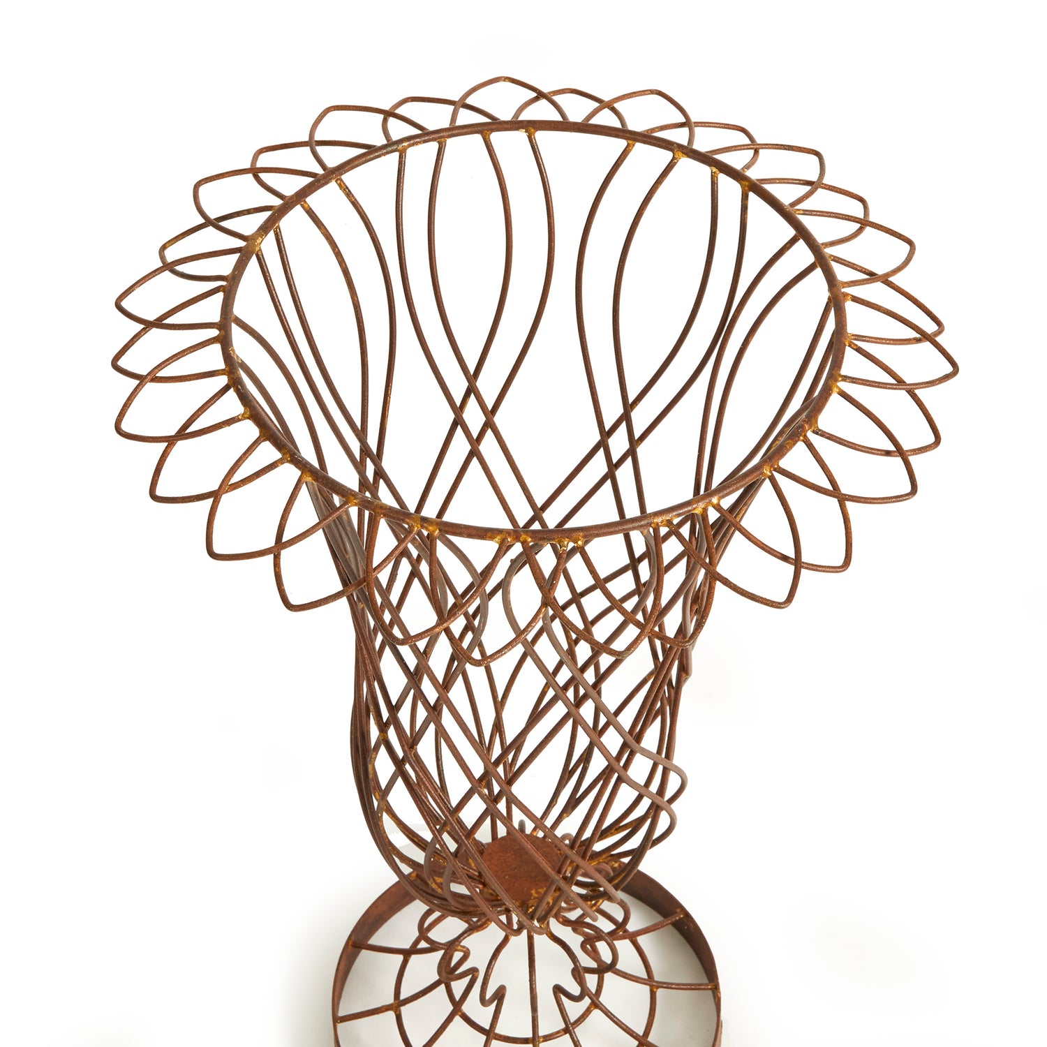 Weathered Metal Wire Vase