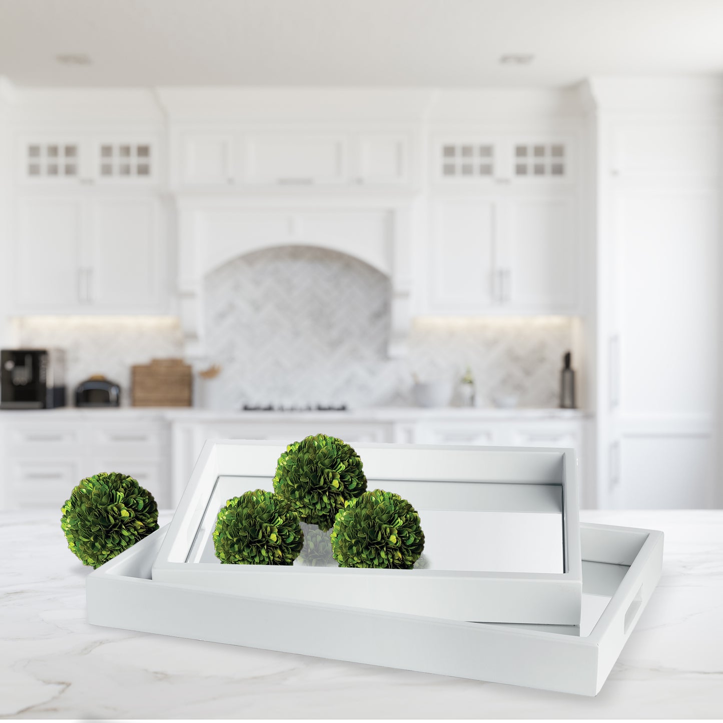 MALIBU MIRRORED TRAYS, SET OF 2