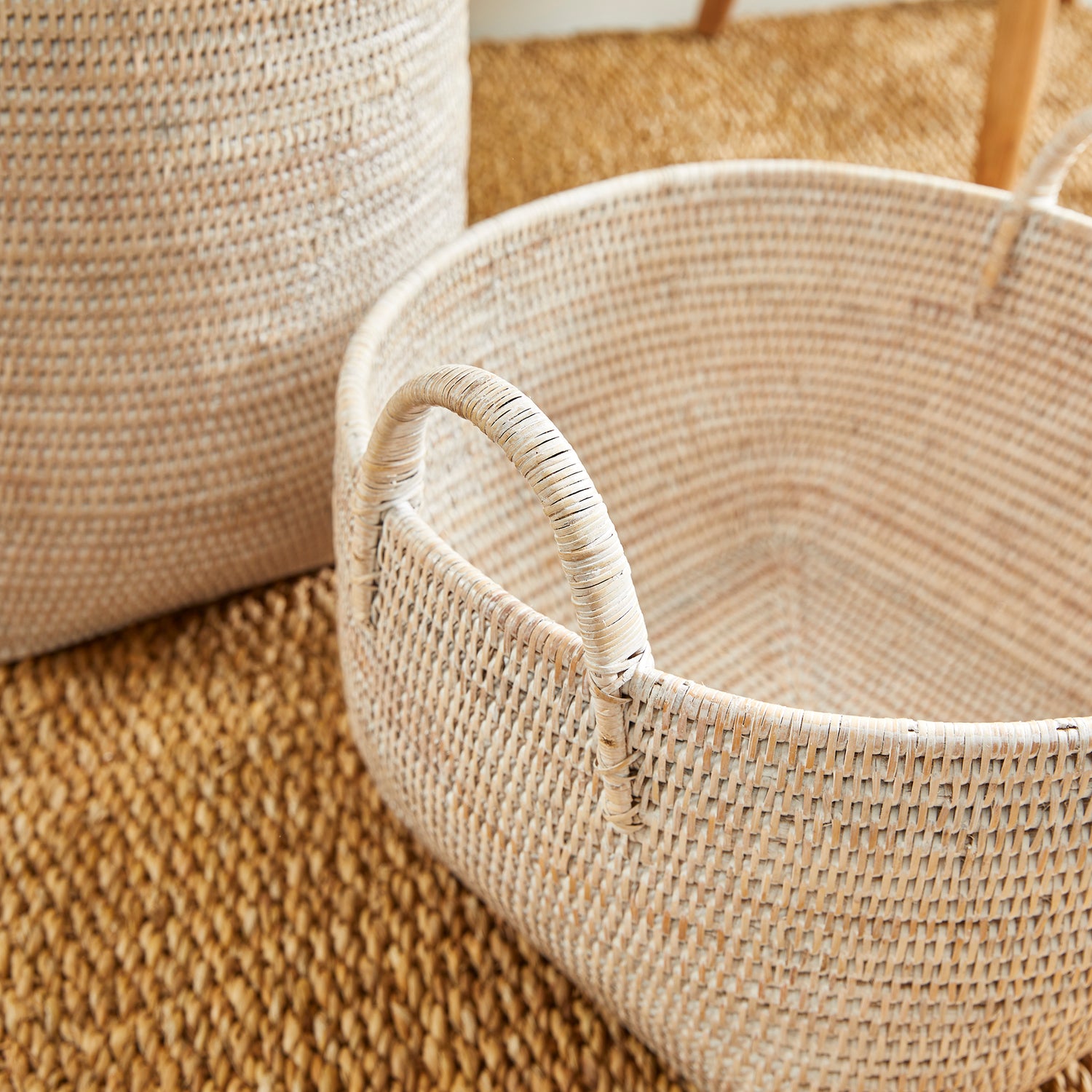 Burma Rattan Orchard Baskets, Set Of 2