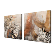 Painted Petals X' Canvas Wall Art: (2) 30 in. High by 30 in. Wide Panels
