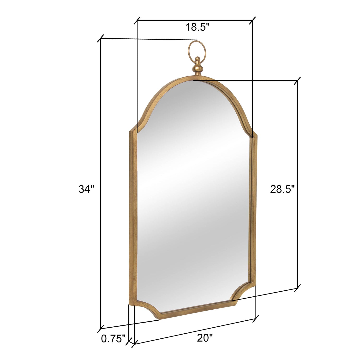 Amarett Mirror - 34"H x 20"W