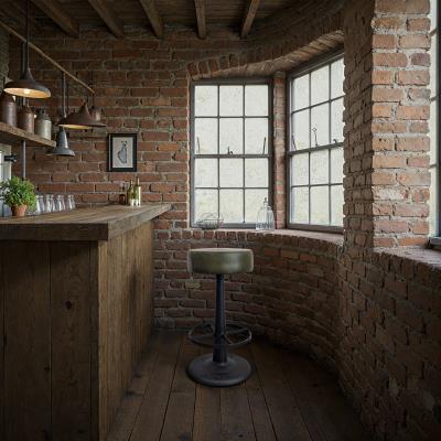 Gavin Counter Stool - Green Leather/Iron