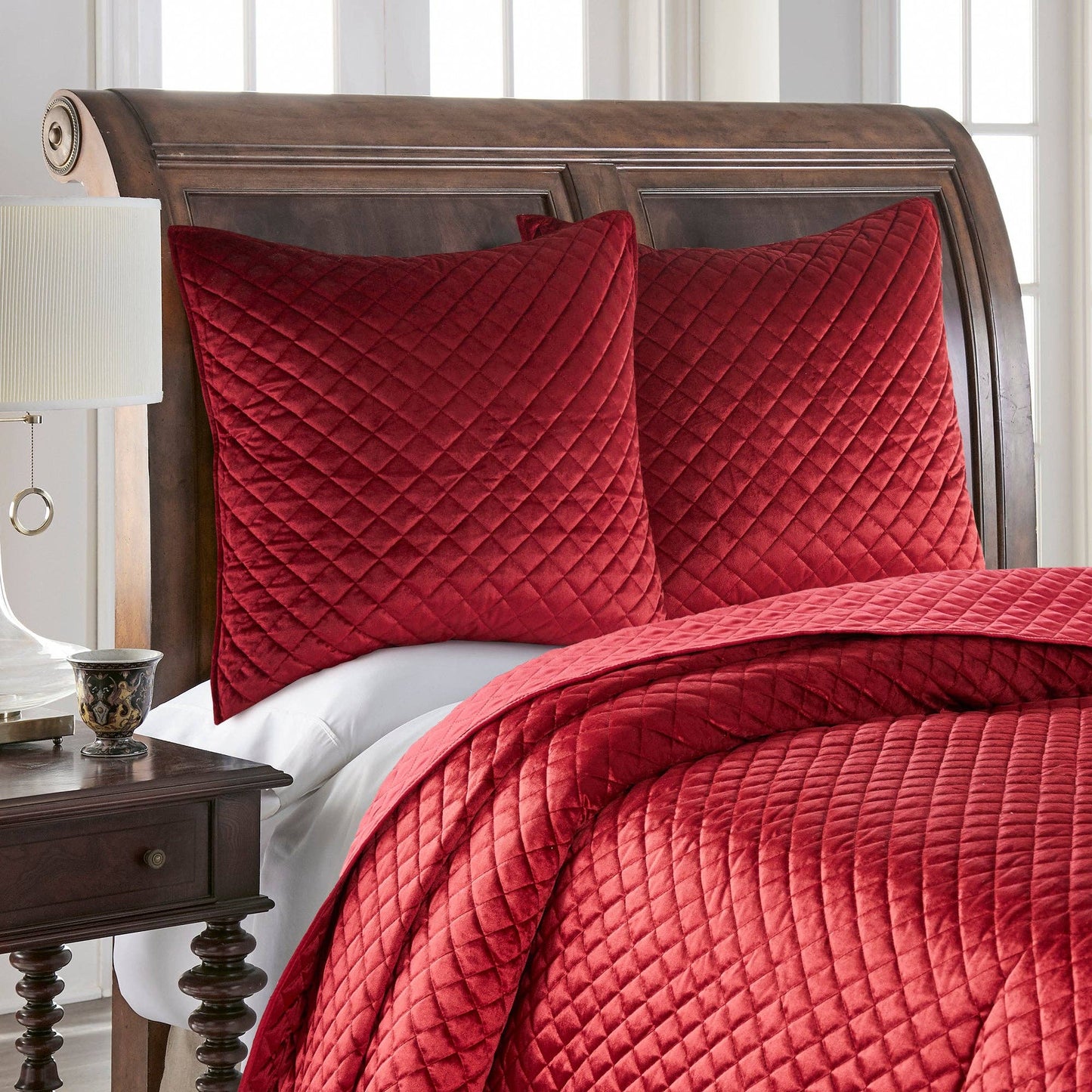 Red Velvet Euro Sham