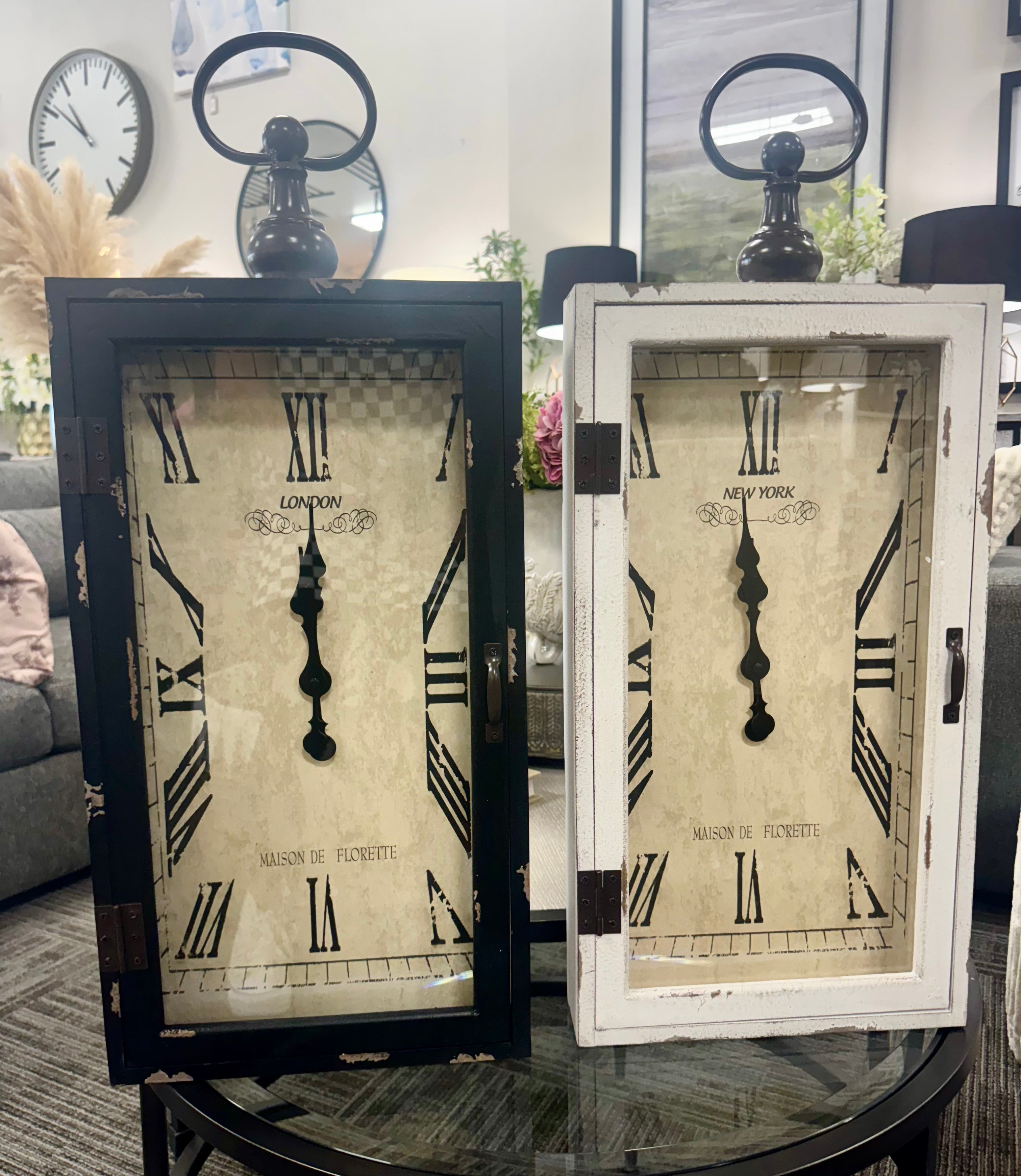 Black & White Wood Wall Clock - 2 Styles