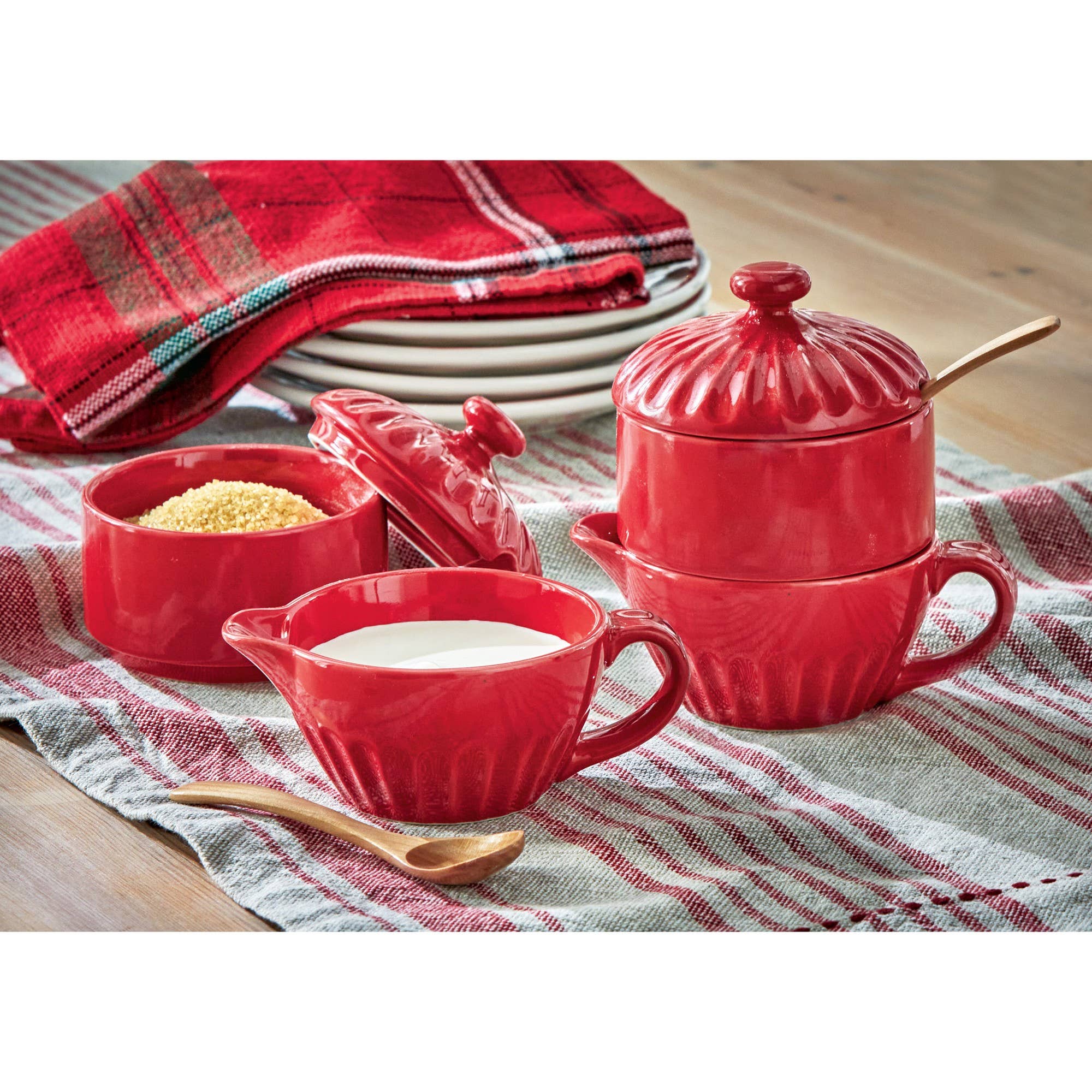 Stinson Cream + Sugar Set - Red
