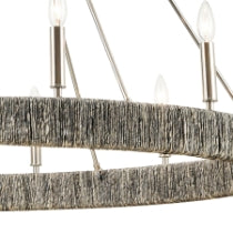 12 Light Chandelier from the Abaca collection in Polished Nickel finish