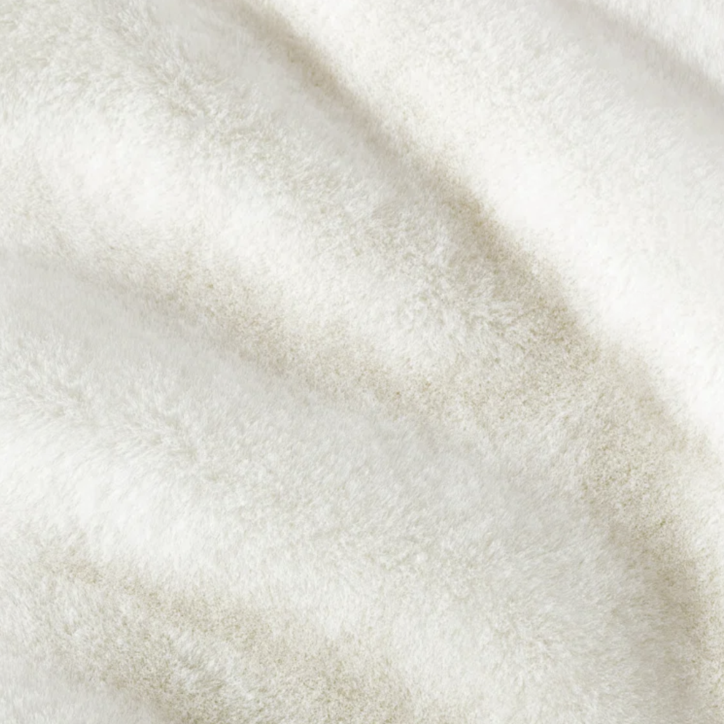 Luxury Faux Rabbit Fur Throw- Multiple Colors: Cream