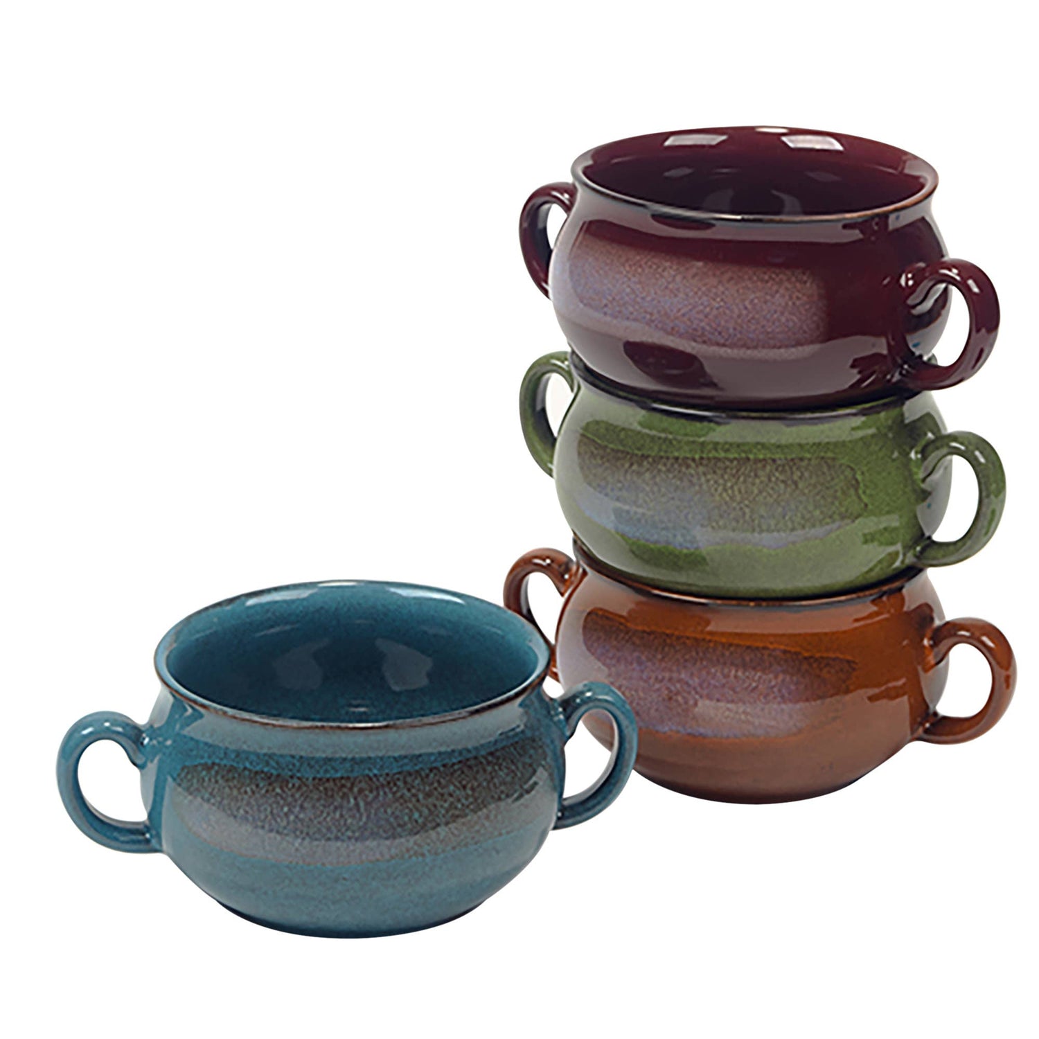 Stoneware 24oz Reactive Glaze Soup Crocks - 4 Colors