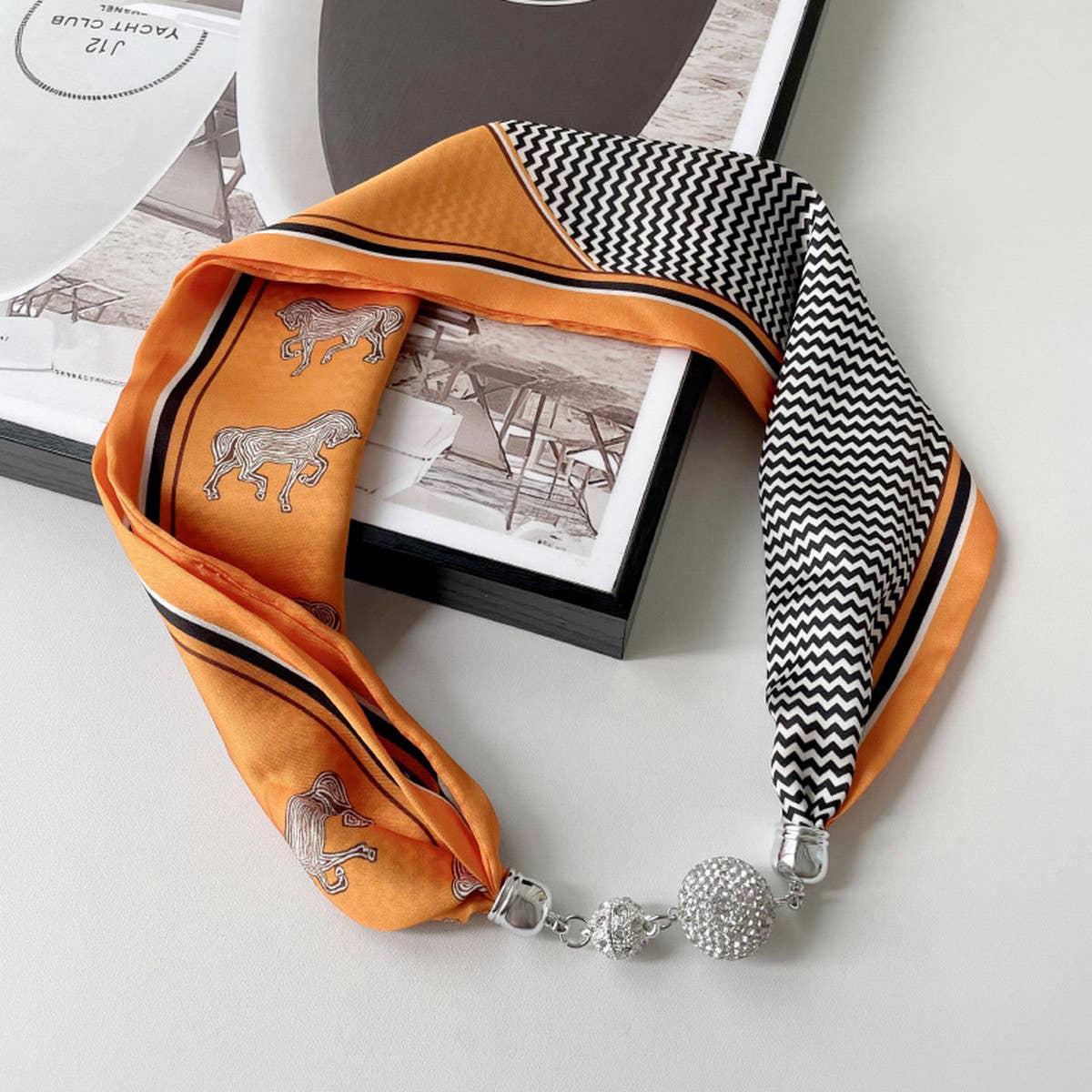 Magnetic Silk Scarf Necklace – Elegant Neck Wrap_CWASC0752: TYPE7 / (OS) 3