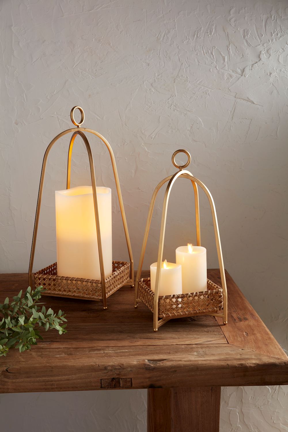 Cane Tray Lantern - 2 Sizes