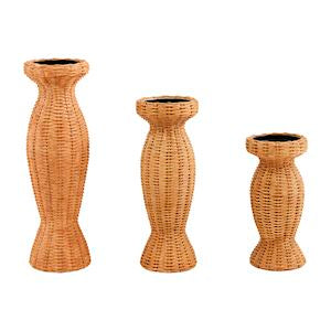 Resin Woven Candlestick - 3 Sizes