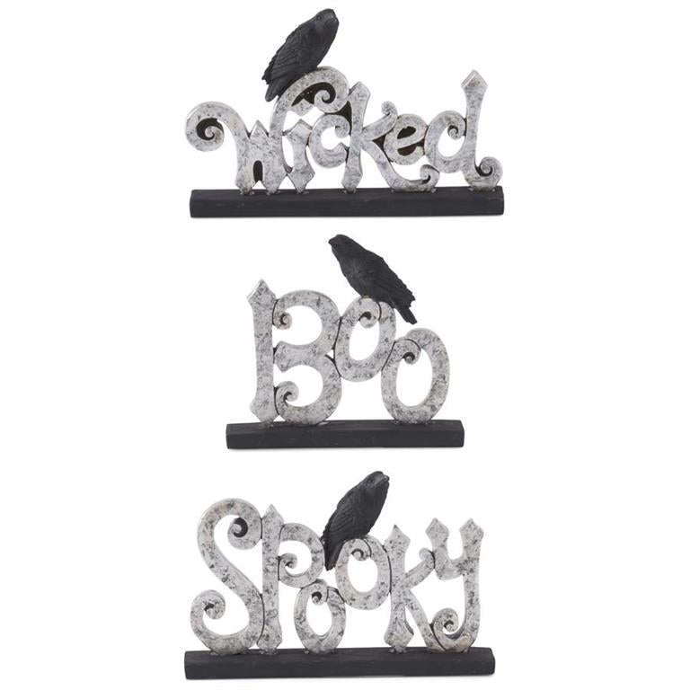 Silver Resin Cutouts w/Black Crow