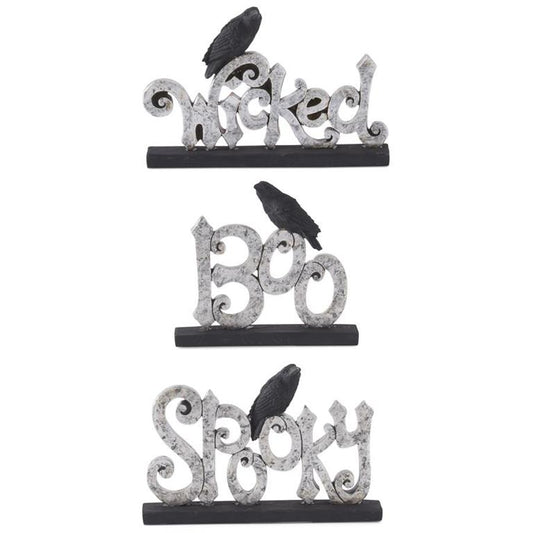 Silver Resin Cutouts w/Black Crow