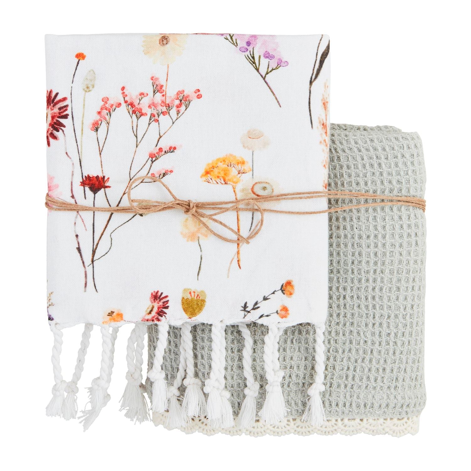 Trellis Pattern Dish Towel Set