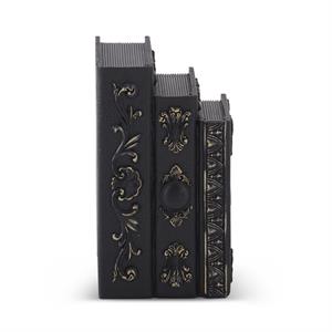 7.25 Inch Black & Gold Resin 3 Stacked Spell Books - 2 Styles