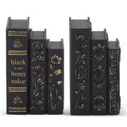 7.25 Inch Black & Gold Resin 3 Stacked Spell Books - 2 Styles