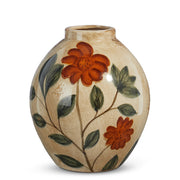 Painted Floral Vase - 8"