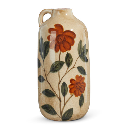 Painted Floral Jug - 12"
