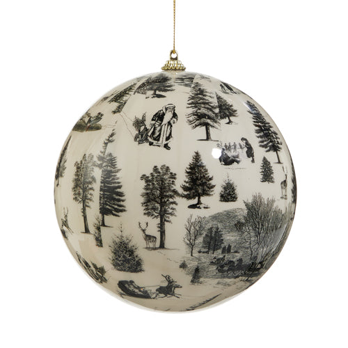 6" Through The Woods Ball Ornament