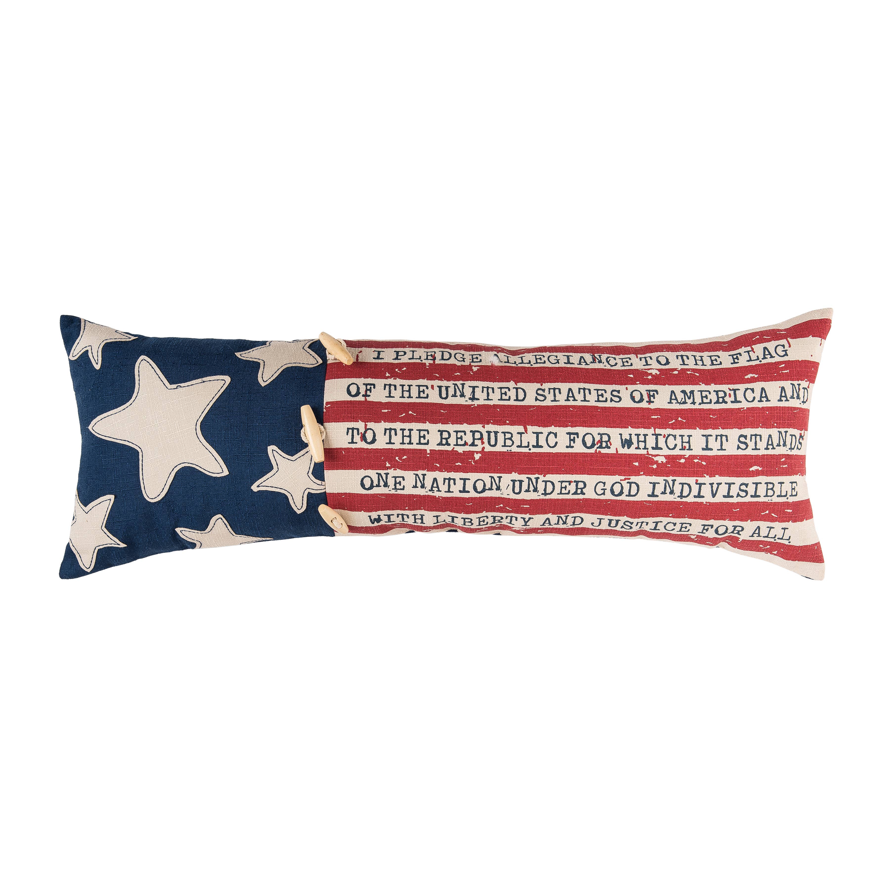Patriotic Pledge Of Allegiance Flag 4th Of July Throw Pillow