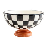 Black & White Check Pedestal Bowl