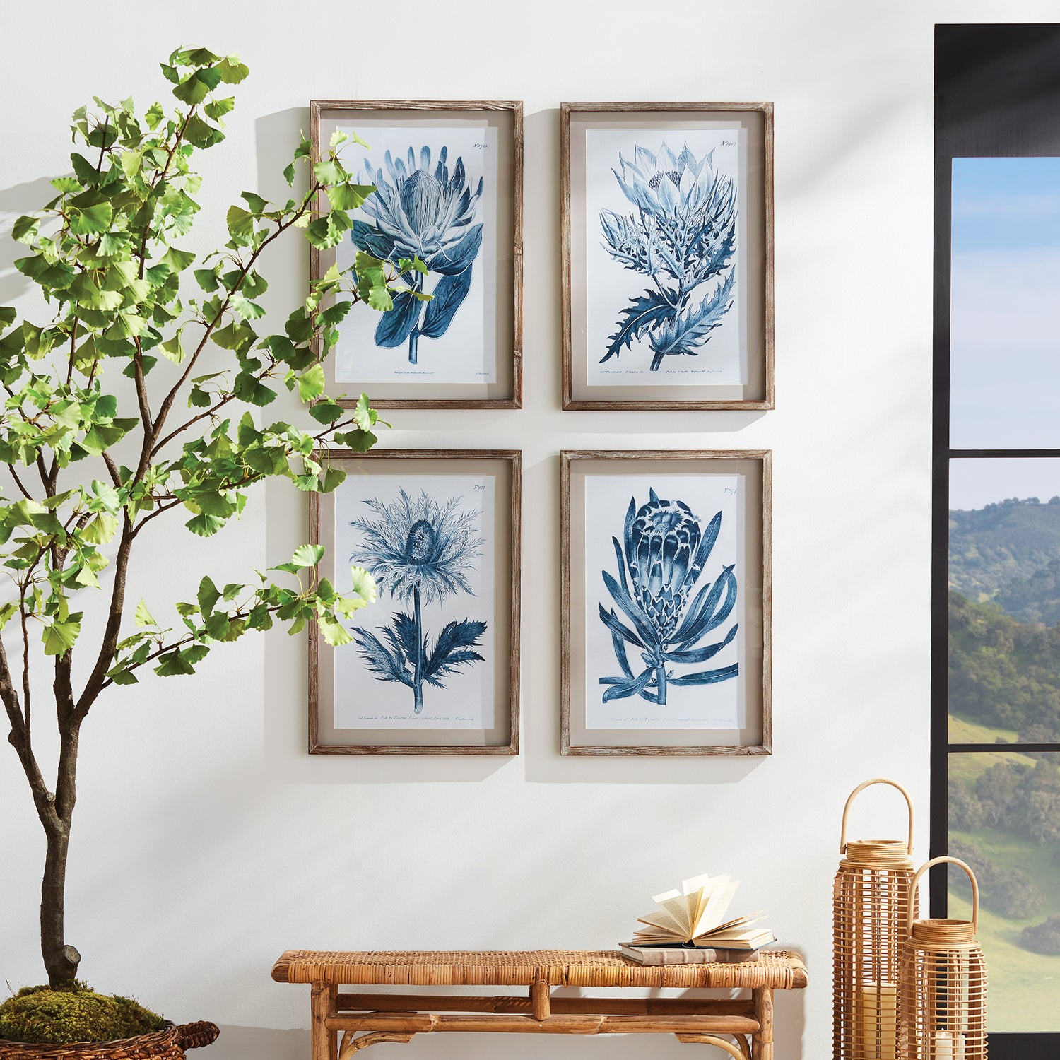 Indigo Protea Prints St/4