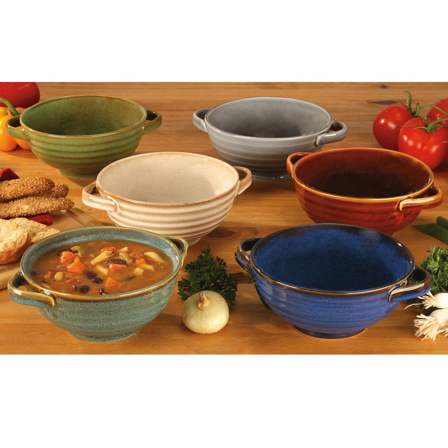 Reactive Glaze Soup Crocks - 6 Colors