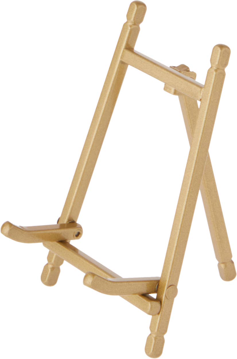 Bard's Satin Metal Easel 5" H x 3.375" W x 3.5" D: Gold