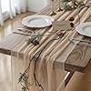 Beige Gauze Rustic Cheesecloth Table Runner 120 Inch 10 FT