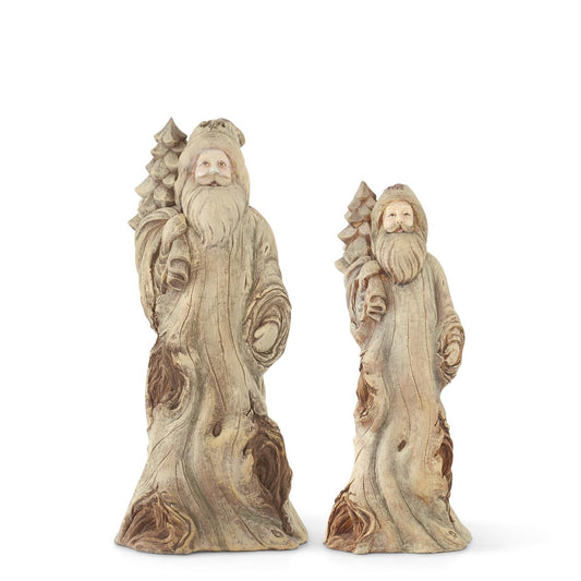 Light Brown Resin Knotty Santas - 2 Sizes