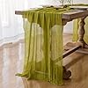 Beige Gauze Rustic Cheesecloth Table Runner 120 Inch 10 FT