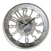 Pewter Round Gear Clock