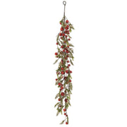 Snowy Pine w/Red Jingle Bells Garland - 63 Inch
