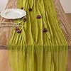 Beige Gauze Rustic Cheesecloth Table Runner 120 Inch 10 FT