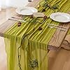 Beige Gauze Rustic Cheesecloth Table Runner 120 Inch 10 FT