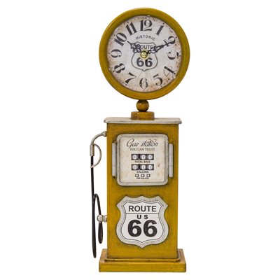 Route 66 Yellow Table Top Clock