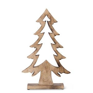 Wood Pine Trees On Base - 3 Sizes