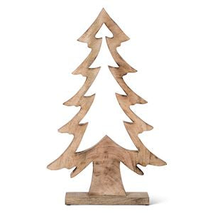 Wood Pine Trees On Base - 3 Sizes