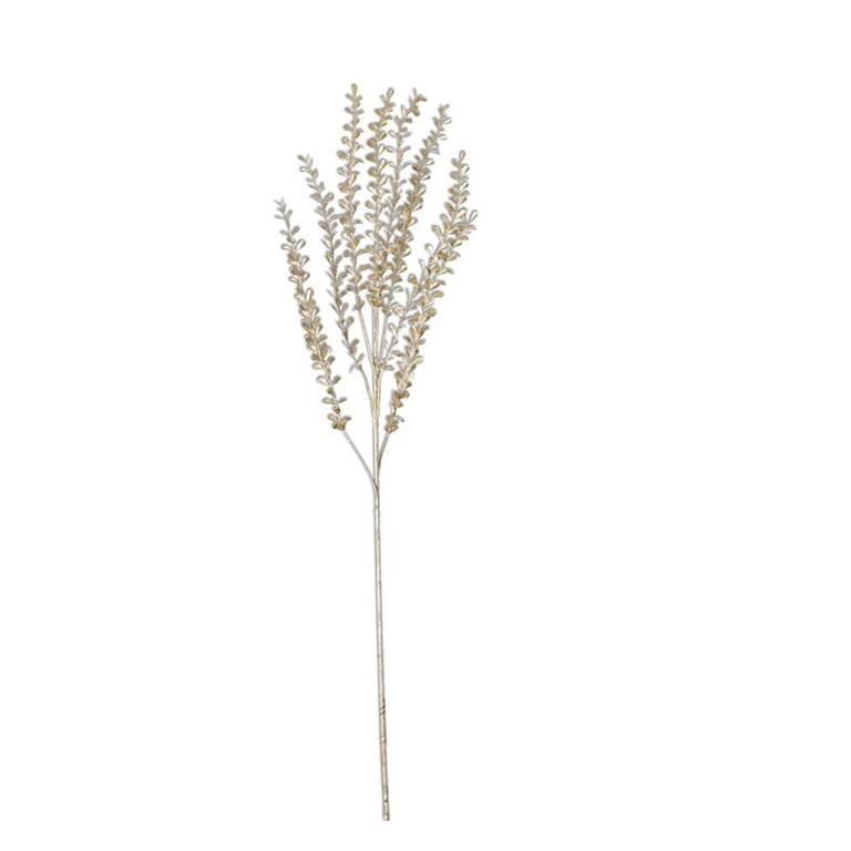 Champagne Glittered Stem w/Mini Teardrop Leaves - 31 Inch