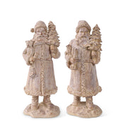 7.5 Inch Resin Natural Wood Santas (2 Styles)