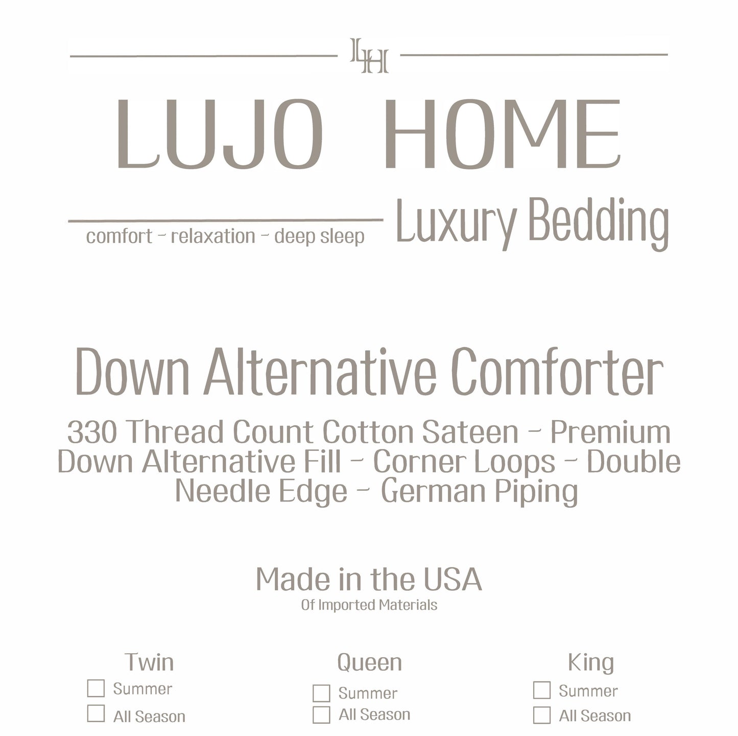 Down Alternative Comforter – All-Season Weight - Breathable: Twin 68x88