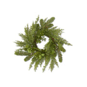 Real Touch Boxwood and Mixed Pine Candle Ring (4.5Dia.) - 16 Inch