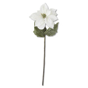 White Poinsettia Pick - 29 Inch