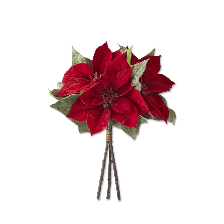 Red Poinsettia Bundle (3 Stems) - 16 Inch