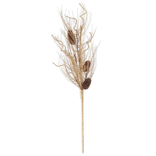 34 Inch Brown Long Needle Pine Branch w/Pinecones