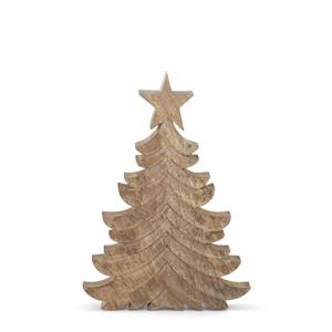 Mango Wood Wispy Carved Christmas Trees - 3 Sizes