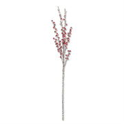 33 Inch Iced Red Berry Stem