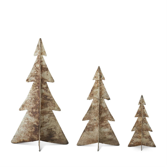 Textured Gold Burnt Metal Trees