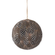 4.75 Inch Round Black Feather Ornament